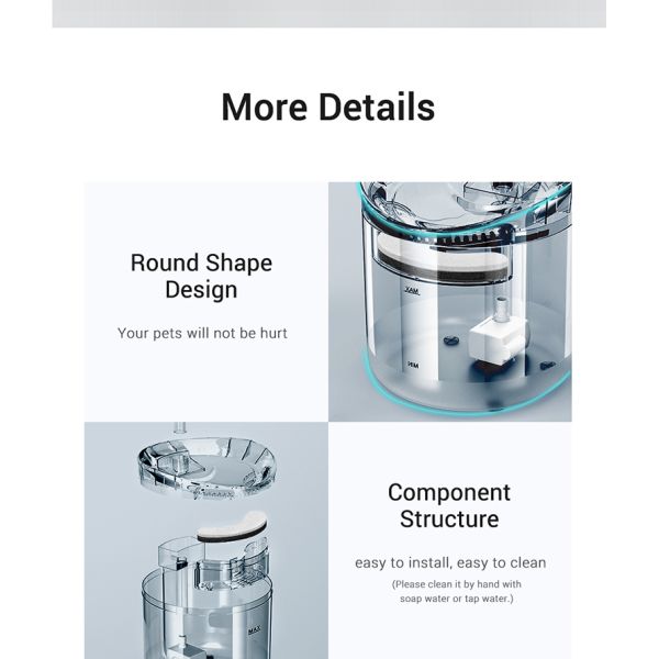 Intelligent Pet Water Dispenser Large Capacity 2L Automatic Smart Cat Water Fountain Feature-Rich Pet Products