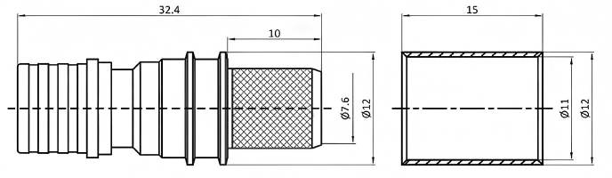 QMA Male Straight Connector Crimping Type For 50-7/LMR400 Coaxial Cable