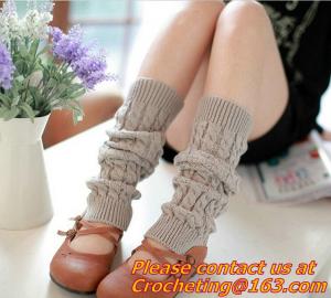 China Lace,Trim Crochet Knit Foot Knee High cotton socks use for women Leg Warmers and Boot Sock on sale
