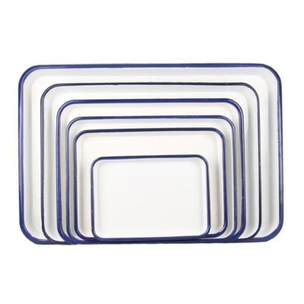 Enamel Baking Dish Rectangle Black Oven Safe Bakeware Flower Theme