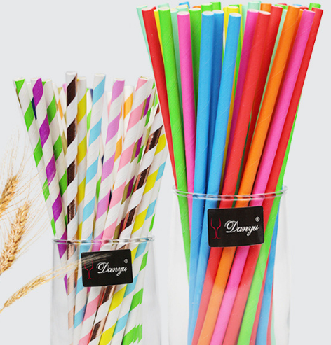 Eco Friendly Food Grade Safe Individually Wrapped Paper Drinking Straws Biodegradable