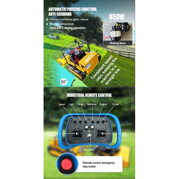 AWY Zero Turn Lawn Mower 800/1000/1200mm Cutting Width Cordless DIY with Storage Rack & Self Propelled for Estate Lawns
