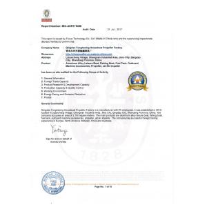 Qingdao Yonghexing Houseboat Propeller Factory Certifications