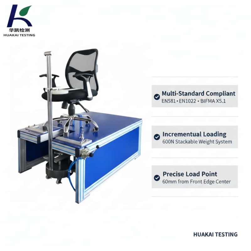 BIFMA X5.1 EN 1022 Office Chair Stability Testing Machine | Chair Forward Stability Tester | Furniture Safety Test Equipment