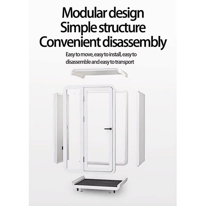 Modern Single Person Pod White Soundproof Work Booth Extendable For Exam Prep And Creative Work