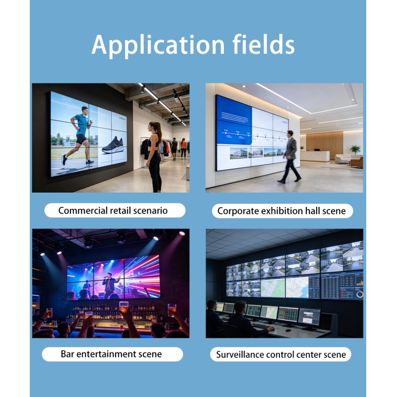 55 Onch 4*4 Indoor 4K Spliced Video Wall | OEM Digital Poster Controller with Animated Graphic Function