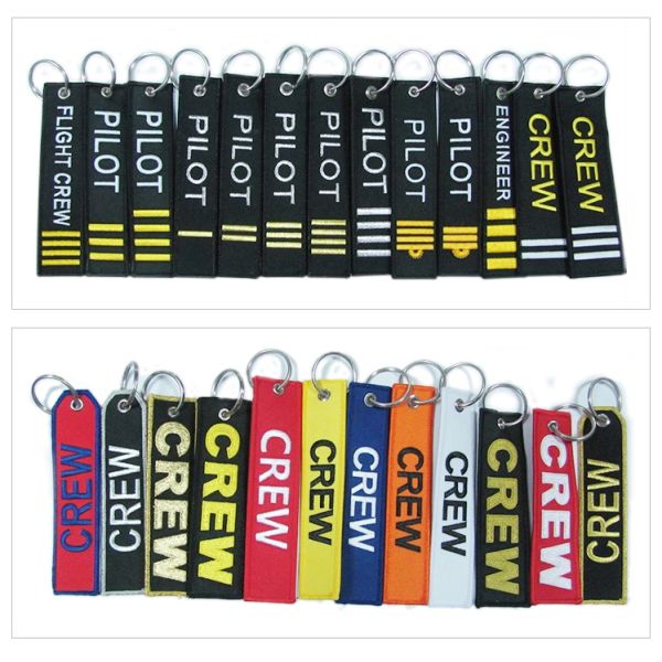 Merrow Border Twill 100% Embroidery Flight Crew Key Tag
