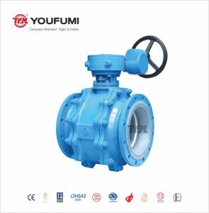 China RF PFA Lined Valves , 3 Pieces Corrosion Resistant Ball Valve Pneumatic Powered on sale