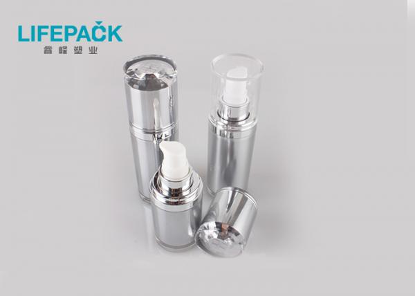 Quality Double Walled Plastic Cosmetic Container Airless Structure With Fancy Style Cap for sale