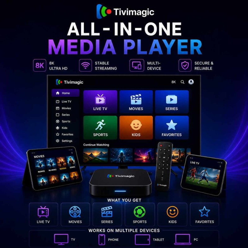 Factory Custom Strong8K Android IPTV Box with Tivimagic Streaming Player Globally applicable