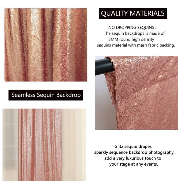 Luxury Elegant Different Color Embroidery Sequin Fabric Backdrop for Wedding Party Birthday Party Events