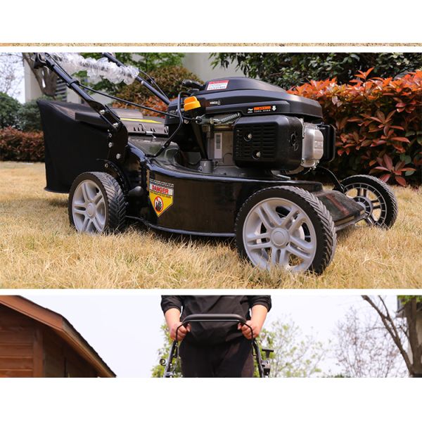 2-Stroke Manual Cordless Diesel Lawn Mower 196cc Engine Industrial Grade Hand Push with Grass Box Feature
