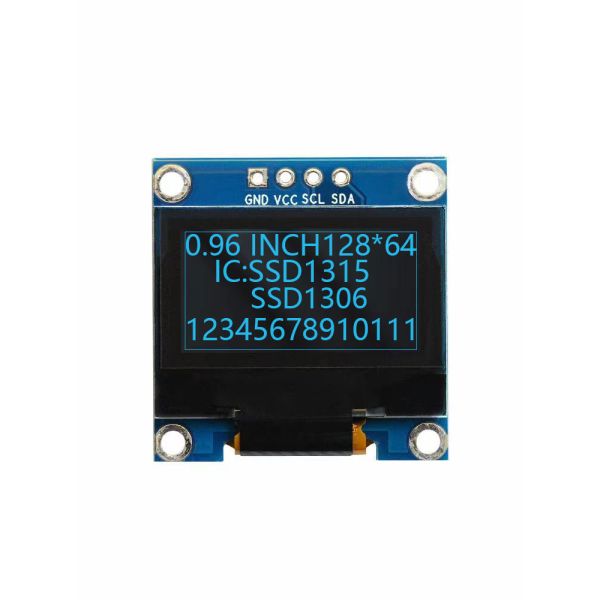 Energy Efficient 1.3 Inch OLED Display White Fonts 128x64 Dots SSD1312 OLED Screen