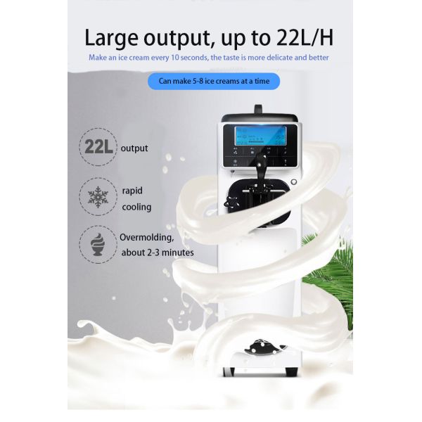 2023 Commercial Soft Serve Ice Cream Machine with 43KG Capacity and Making Function