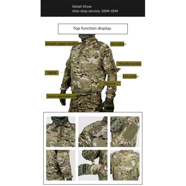 Tactical Custom Military Camouflage Uniform Moisture Wicking Multicam Frog Suit