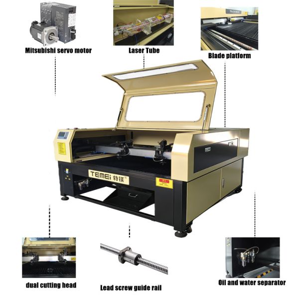 Double Lead Screw CO2 Laser Cutting Machine 130W 450W CCD Edge Patrol Non Metallic Processing System