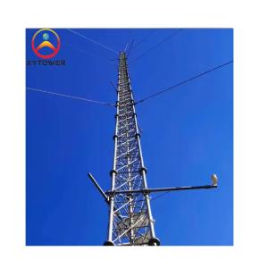 Wholesale Hot Dip Galvanized Guyed Wire 3 Legged Steel Pipe Lattice Microwave Telecommunication Tower from china suppliers
